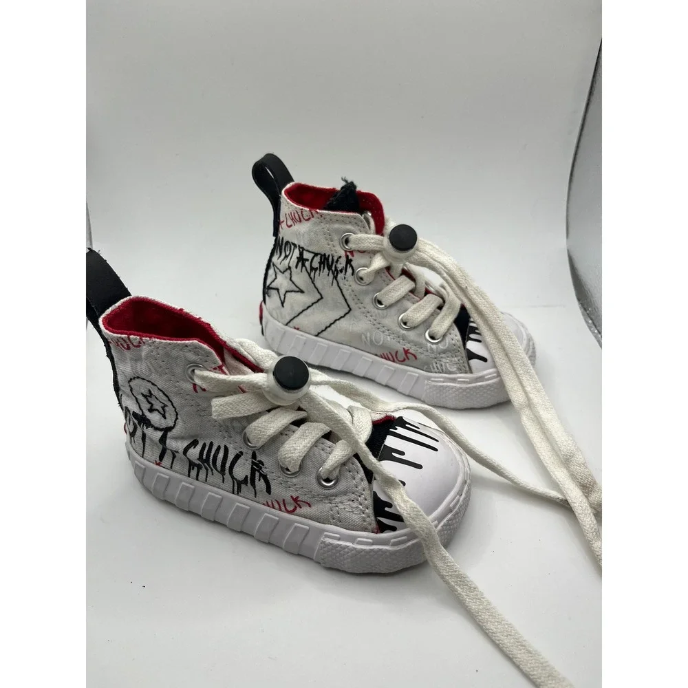 Converse Chuck‎ Taylor All Star Toddler High Top White Graffiti Print Size 5